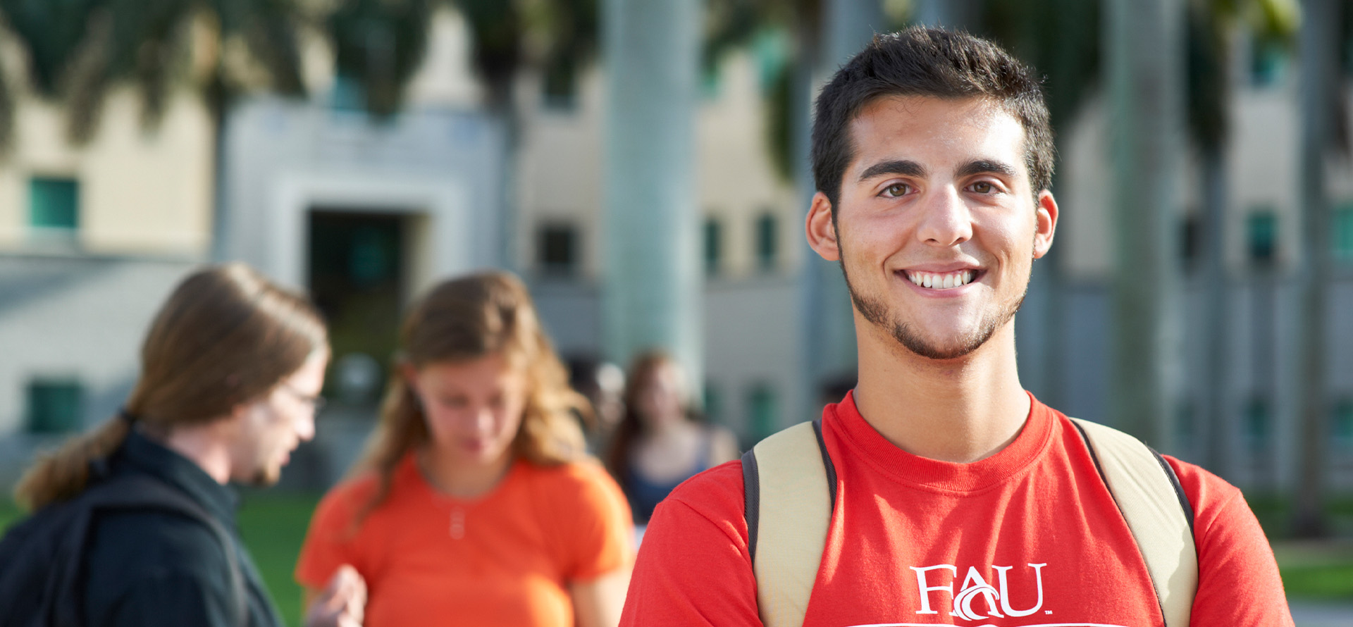 Student outdoor smiling