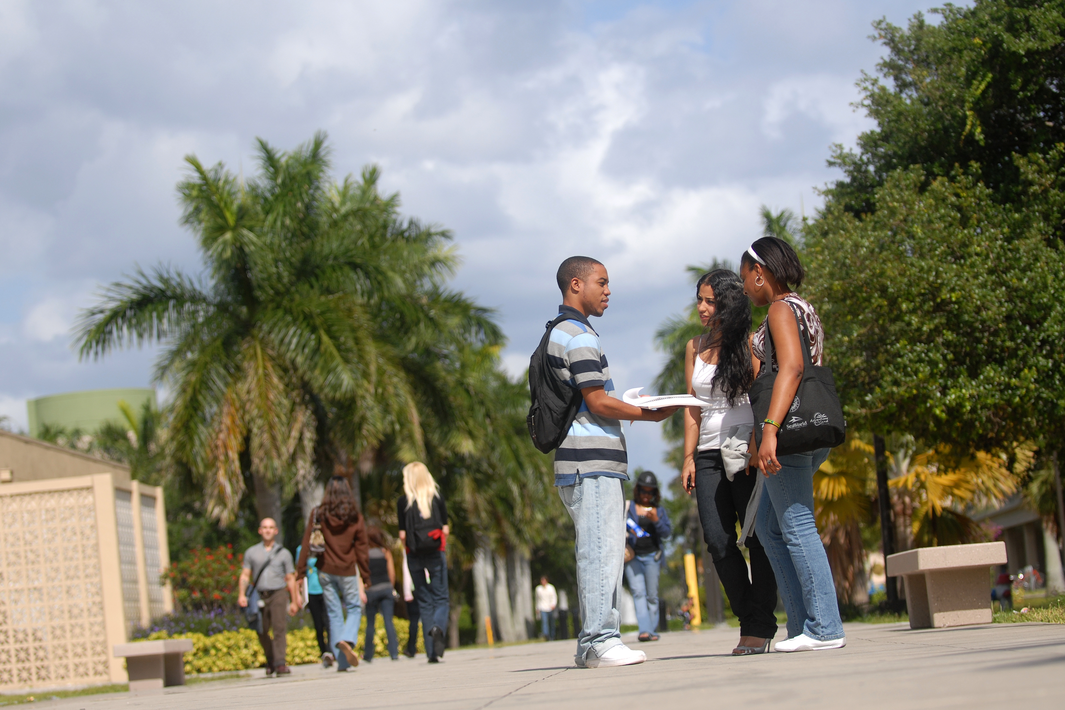 College students talking with each other