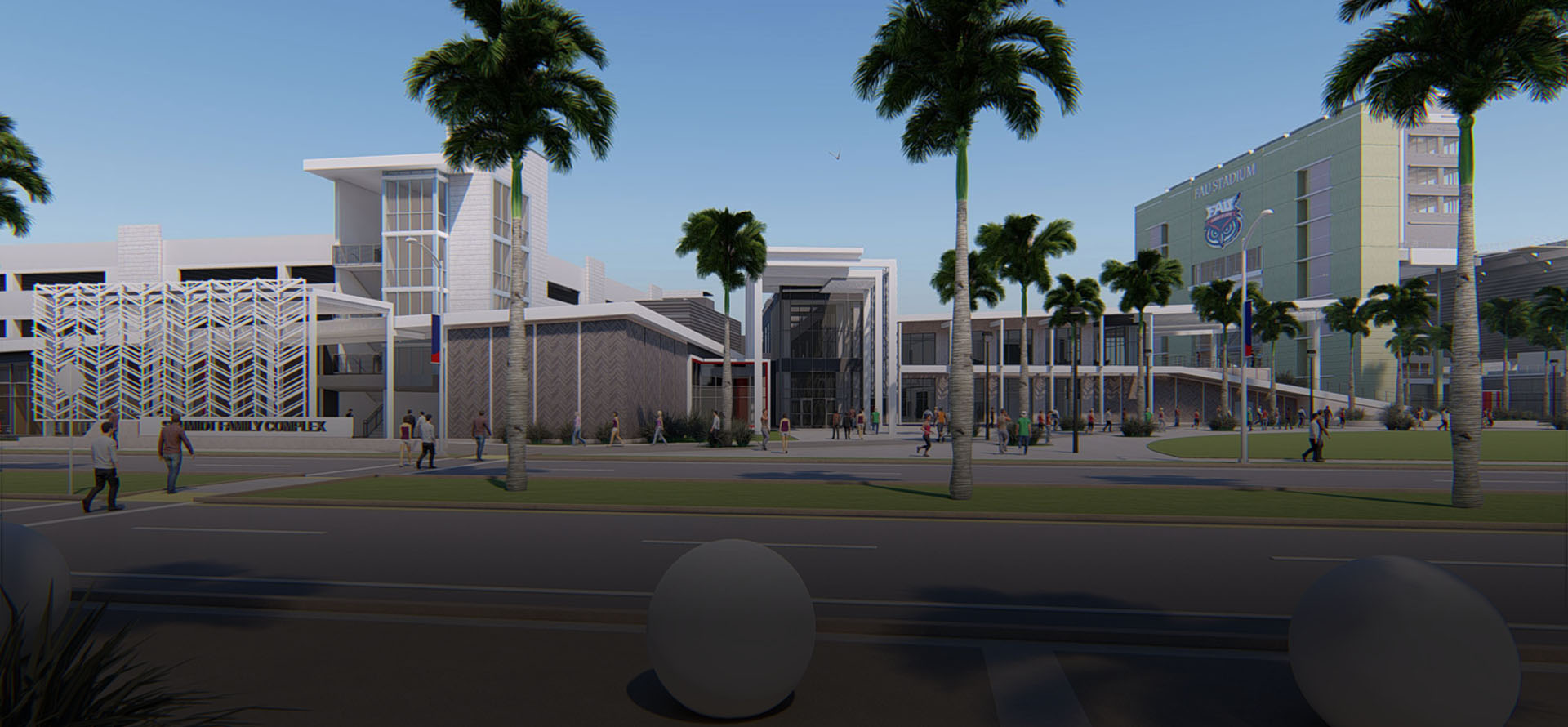 3D rendering of the Schmidt Family Complex entrance