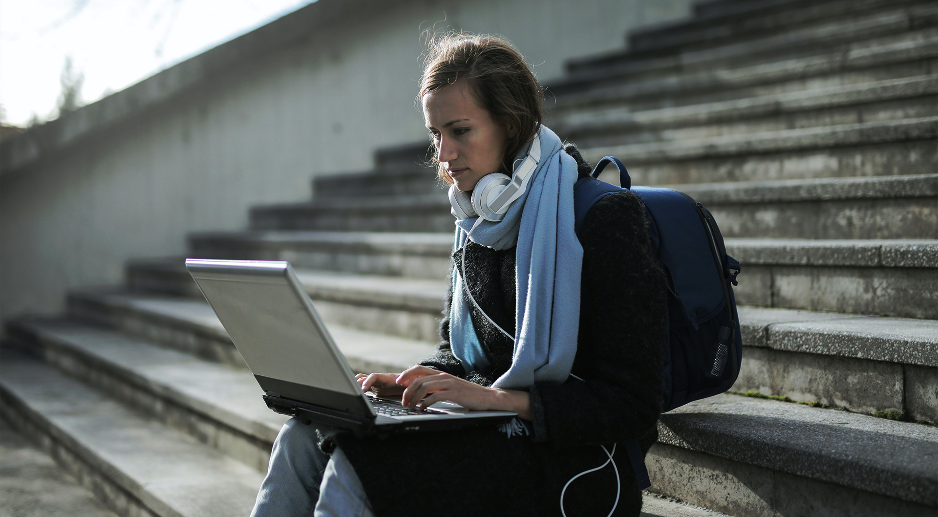 Student with laptop