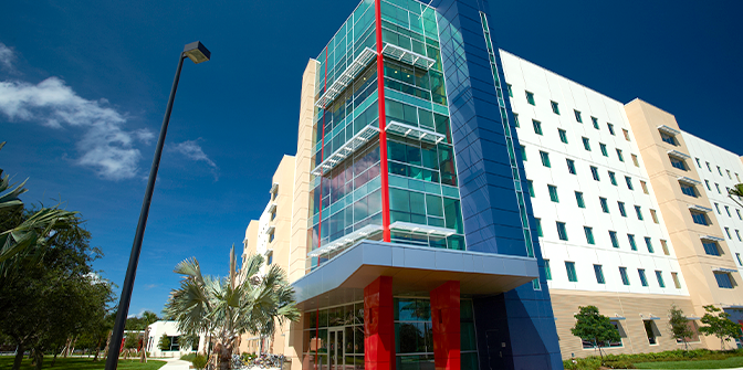 Image of one of the dormitories on campus