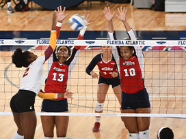 Women playing volleyball