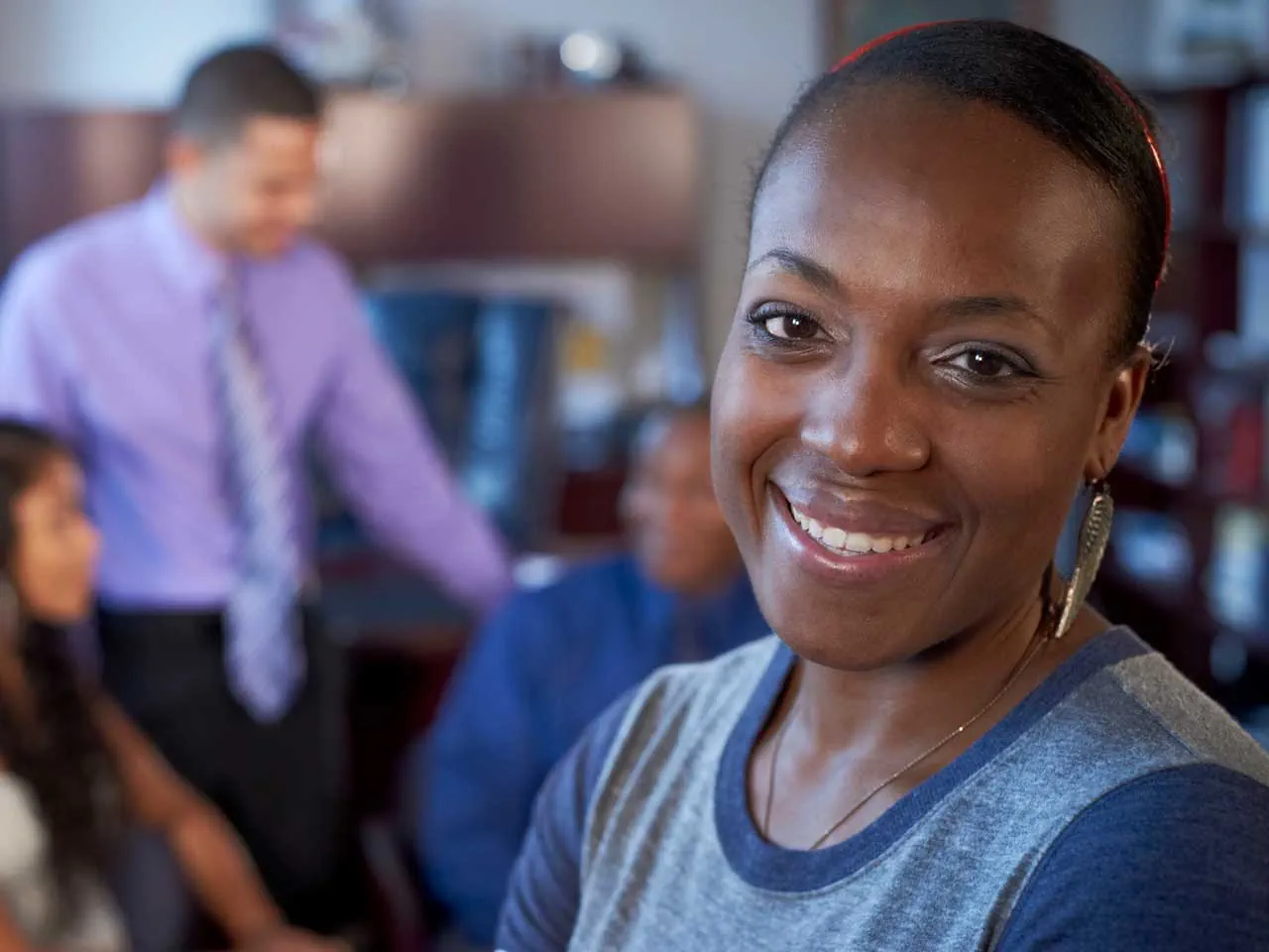 femail facing camera smiling